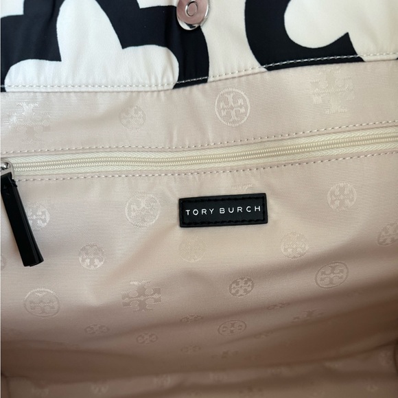 Tory Burch Nylon Flower Printed Ella Large Tote in French Cream - Picture 8 of 13